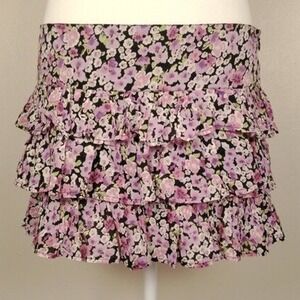 Forever 21 Women's M/M Ruffled Floral Tiered Mini Skirt
